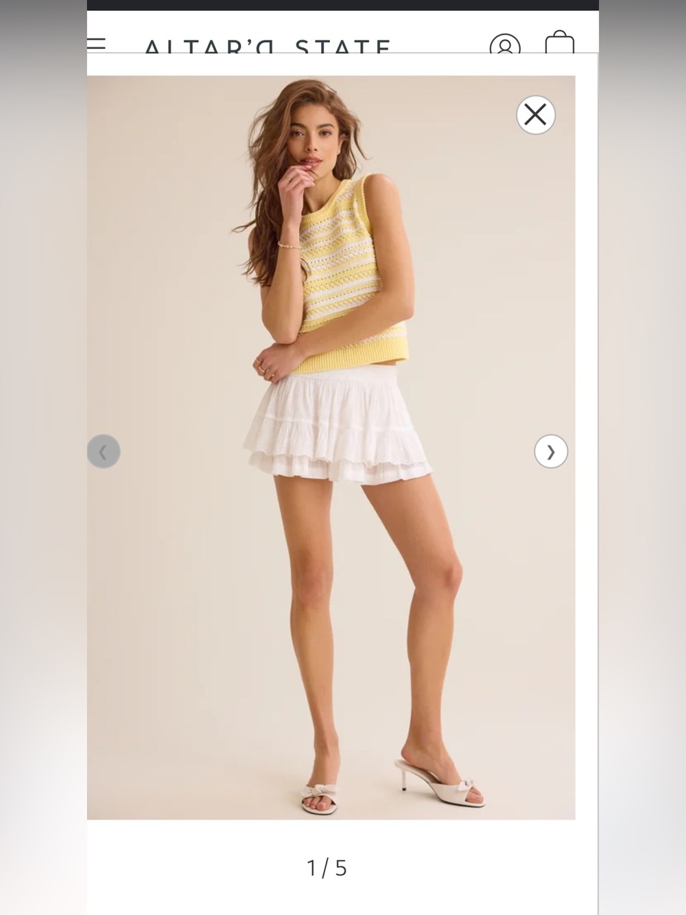 Altar’d state Caroline Ruffle Mini Skort XS